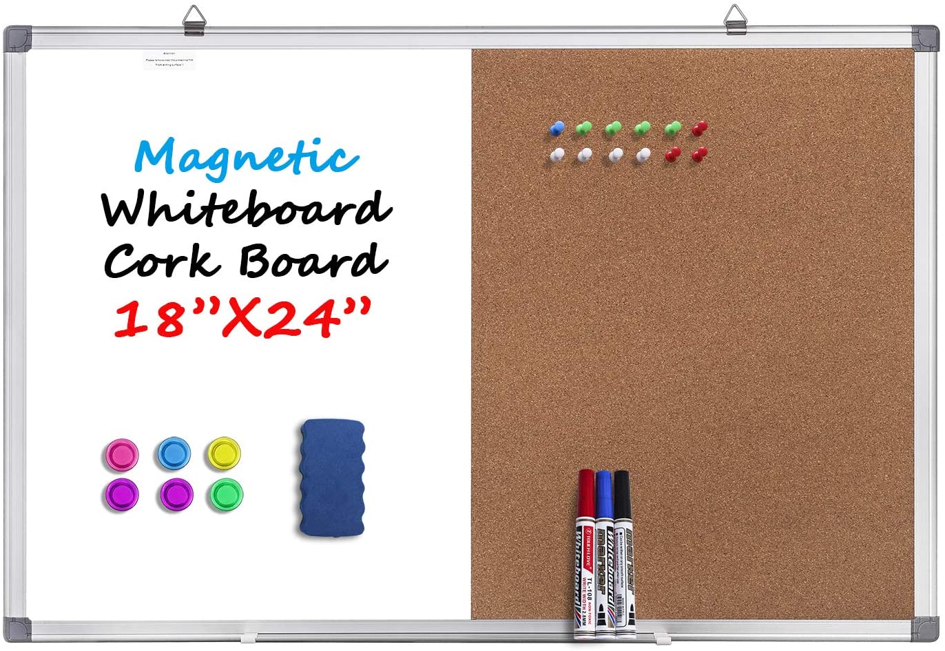 Whiteboard and Cork Board Combination Board, Dry Erase Board