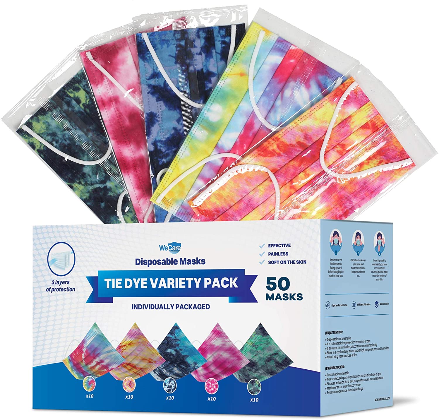 disposable face masks patterned