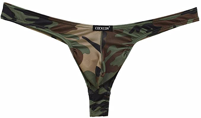 FEESHOW Men's Camouflage G String Thong Bikini Underwear Briefs