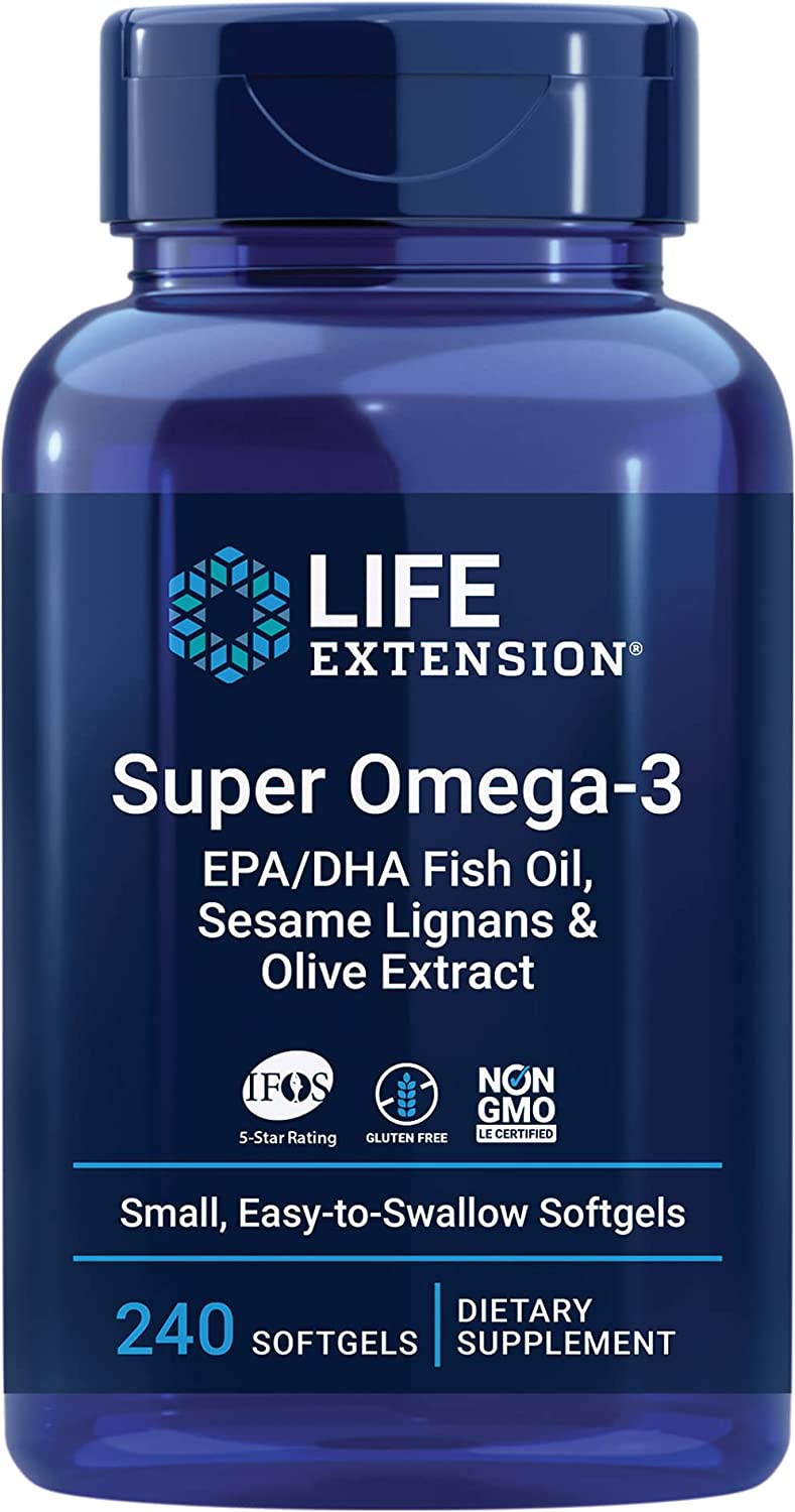 Life Extension Super Omega-3 EPA/DHA With Sesame Lignans And Olive ...