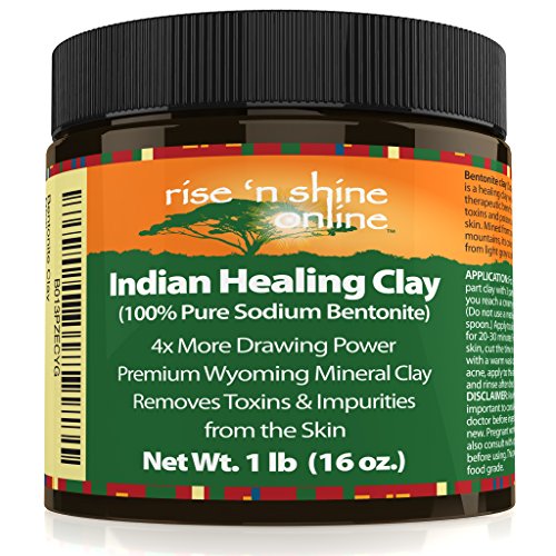 Sky Organics Indian Healing Clay with Bentonite Clay to Detoxify Face, 16 oz