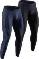 OEBLD Compression Pants Men UV Blocking Running Tights (Pack of 2)- X-Large  - Price in Pakistan
